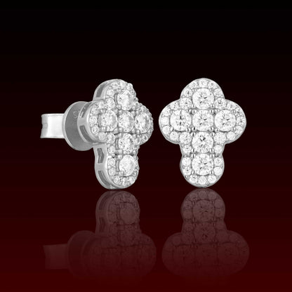 Hola Cross Moissanite Stud Earrings