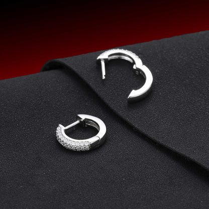925 Sterling Silver Moissanite Hoop Earrings