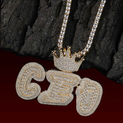 Crown Bail Custom Letter Pendant