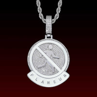 No Walking Iced Out Pendant