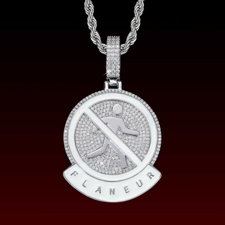 No Walking Iced Out Pendant