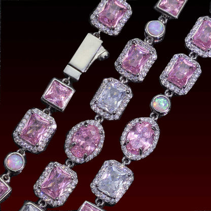 Mix Shape Pink Gem Bracelet