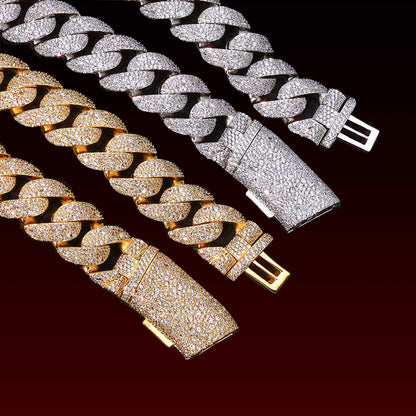 22MM Galaxy Set Iced Cuban Bracelet