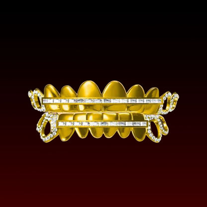 Open Face Baguette Bar Custom Moissanite Grillz