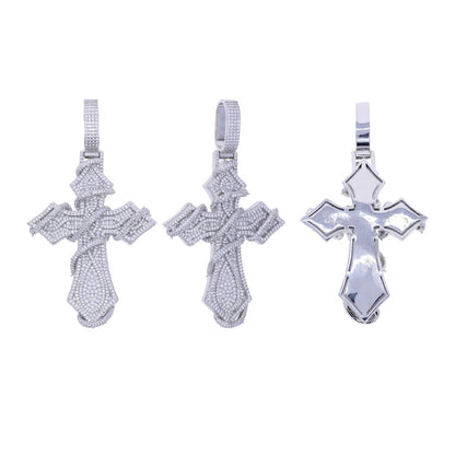 Thorns Cross Iced Out Pendant