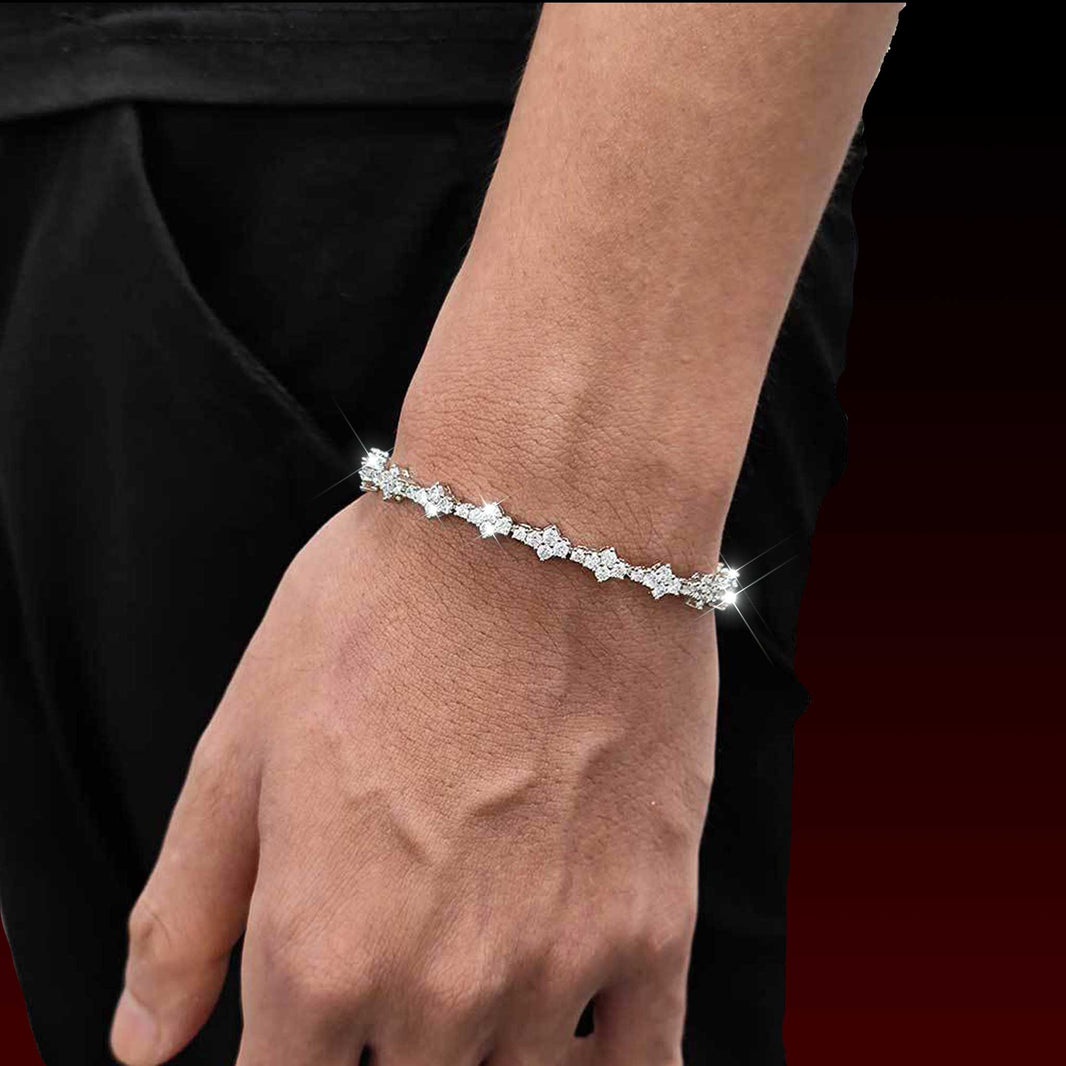 6.5MM Cross Iced Tennis Bracelet