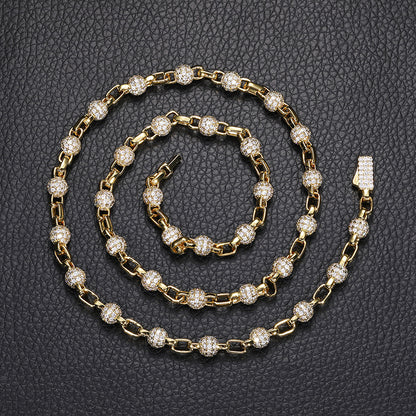 6MM Rolo Ball Iced Out Chain