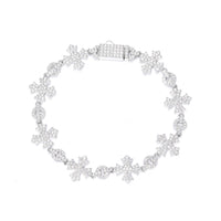 S925 Cluster Cross Moissanite Bracelet