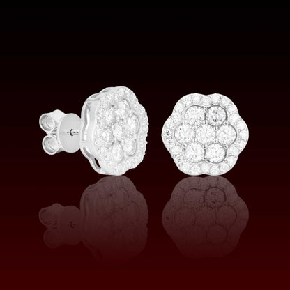 13MM Halo Cluster Moissanite Stud Earring