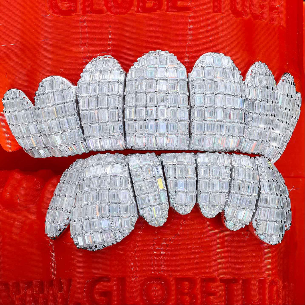 Pave Baguette Cut  Custom Moissanite Grillz