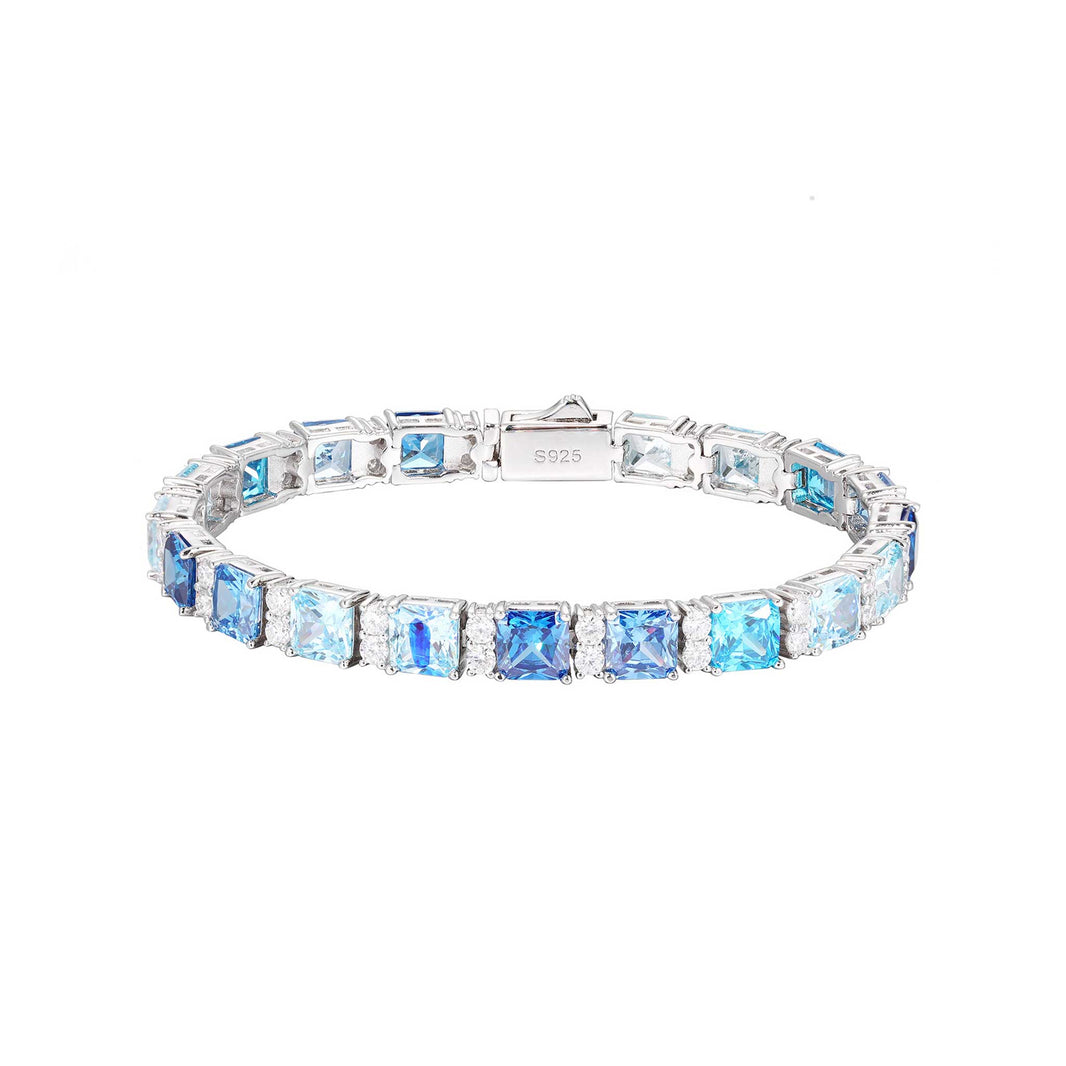 S925 Blue Gem Moissanite Bracelet