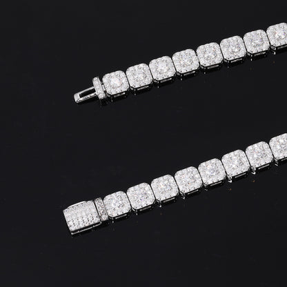 S925 6MM Cluster Moissanite Tennis Bracelet