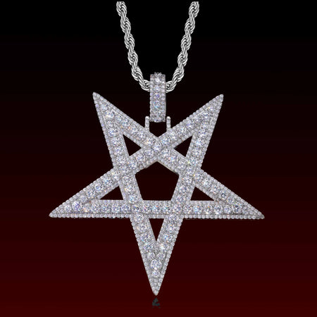 Upside Down Star Iced Out Pendant
