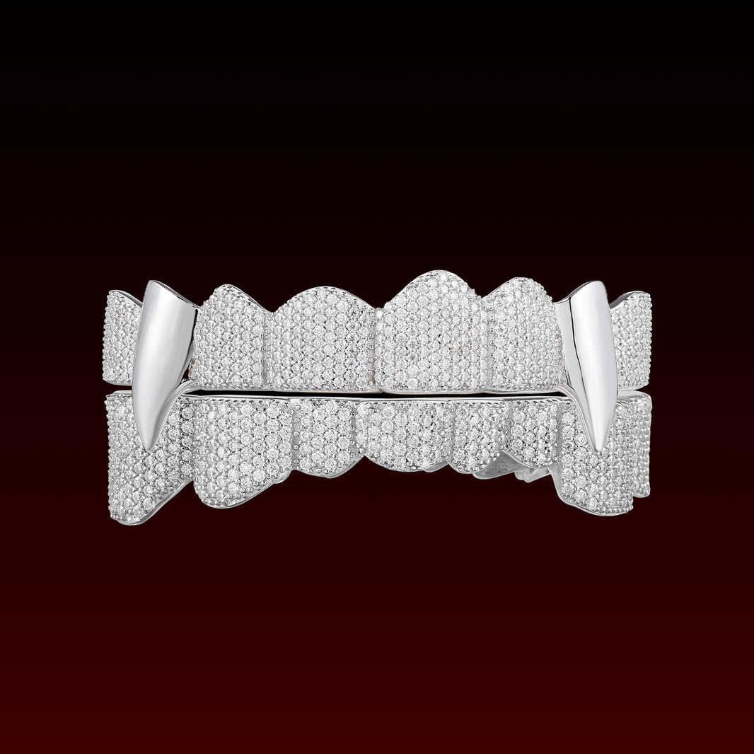 Polished Vampire Fangs Custom Moissanite Grillz