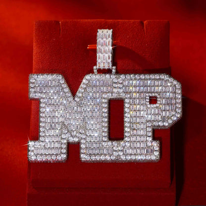 Baguette Cut Custom Box Letter Pendant