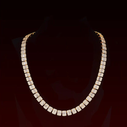 S925 Moissanite 9MM Baguette Tennis Chain
