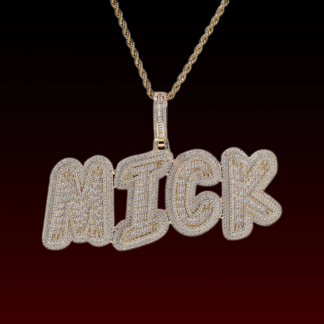 Graffiti Font Custom Letter Pendant