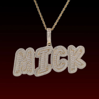 Graffiti Font Custom Letter Pendant
