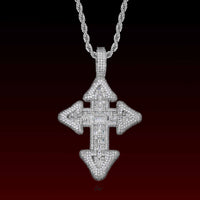 Bubble Buguette Cut Cross Pendant