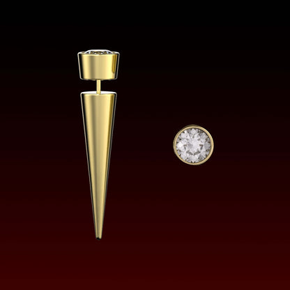 1CT Spike Studs Moissanite Earring