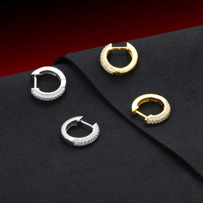 925 Sterling Silver Moissanite Hoop Earrings