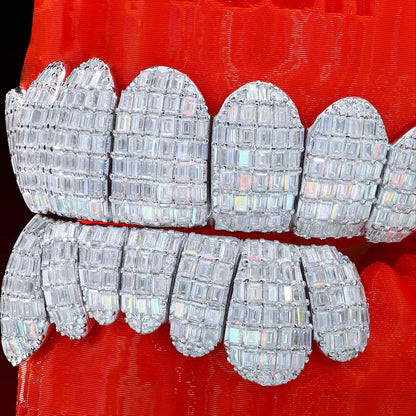 Pave Baguette Cut  Custom Moissanite Grillz