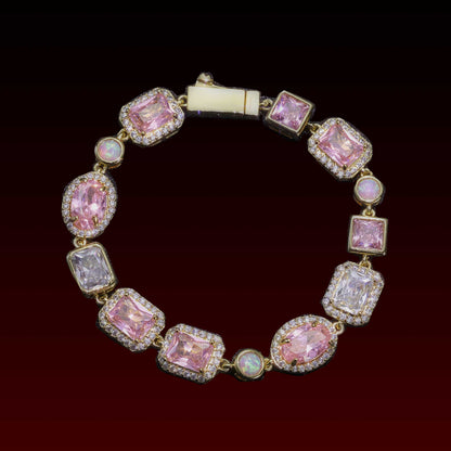 Mix Shape Pink Gem Bracelet