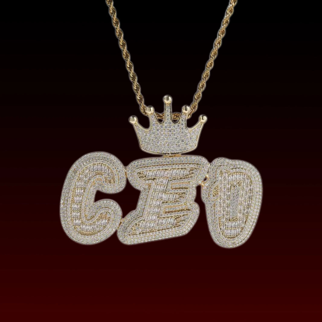 Crown Bail Custom Letter Pendant