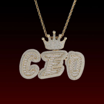 Crown Bail Custom Letter Pendant