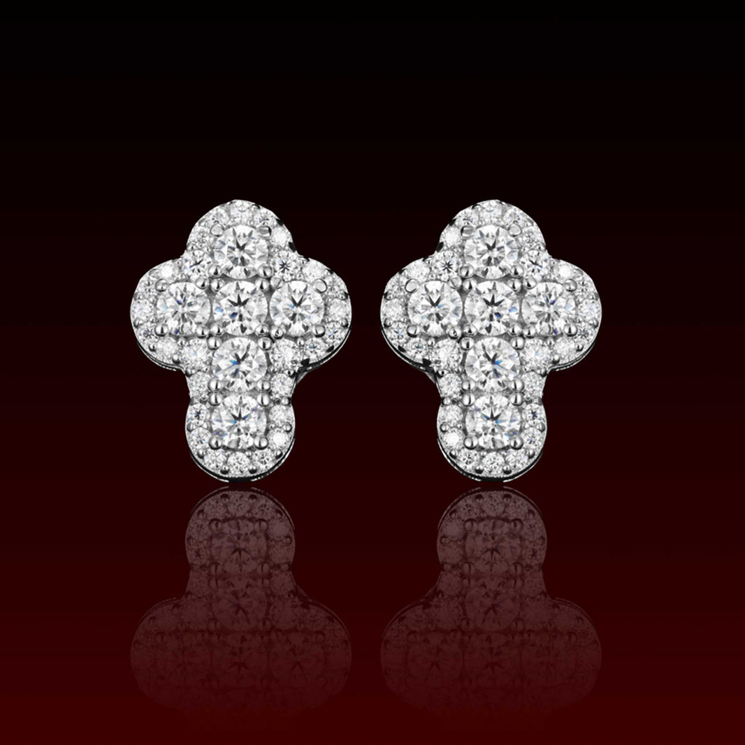 Hola Cross Moissanite Stud Earrings