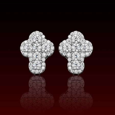 Hola Cross Moissanite Stud Earrings