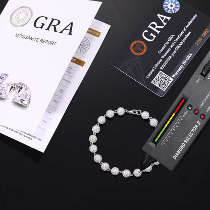 S925 Iced Ball Moissanite Bracelet