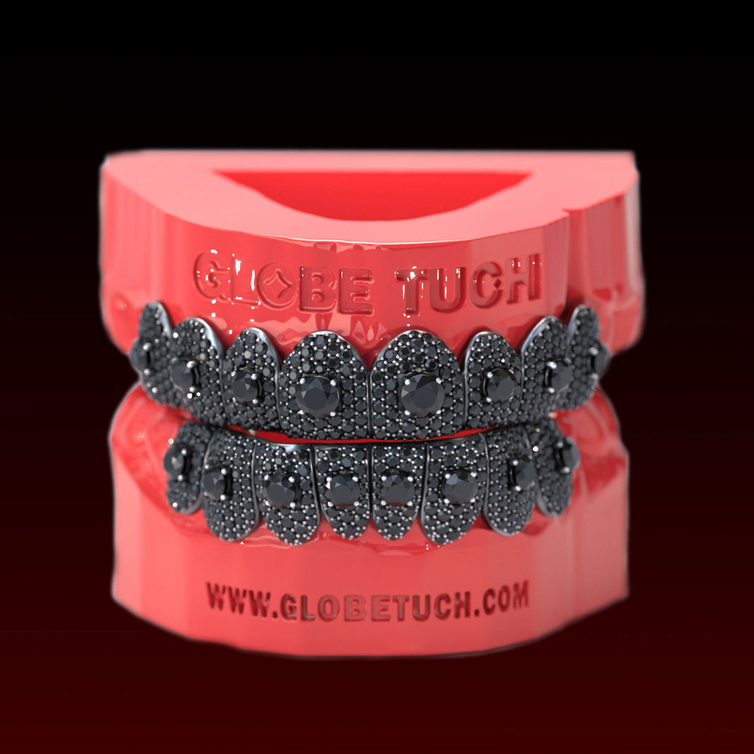 Round Center Stone Black Moissanite Custom Grillz