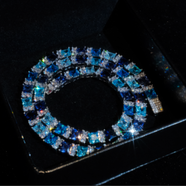 Mix Color Gemstone Tennis Chain