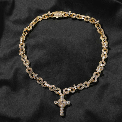 12MM Cross Link Iced Out Chain