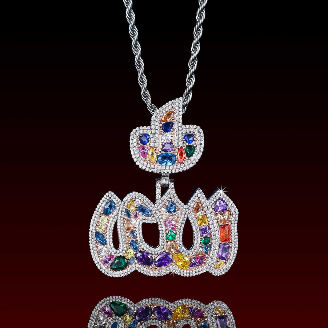 Muti Color Gem Allah Pendant