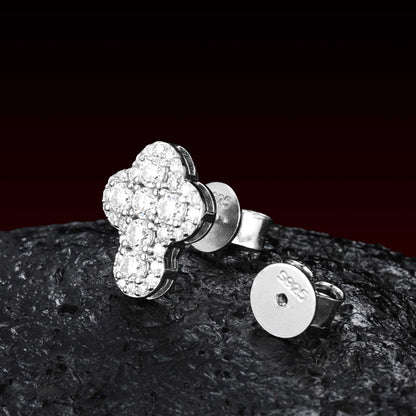 Hola Cross Moissanite Stud Earrings