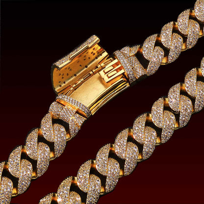 22MM Galaxy Set Iced Cuban Bracelet