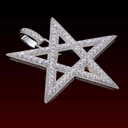 Upside Down Star Iced Out Pendant