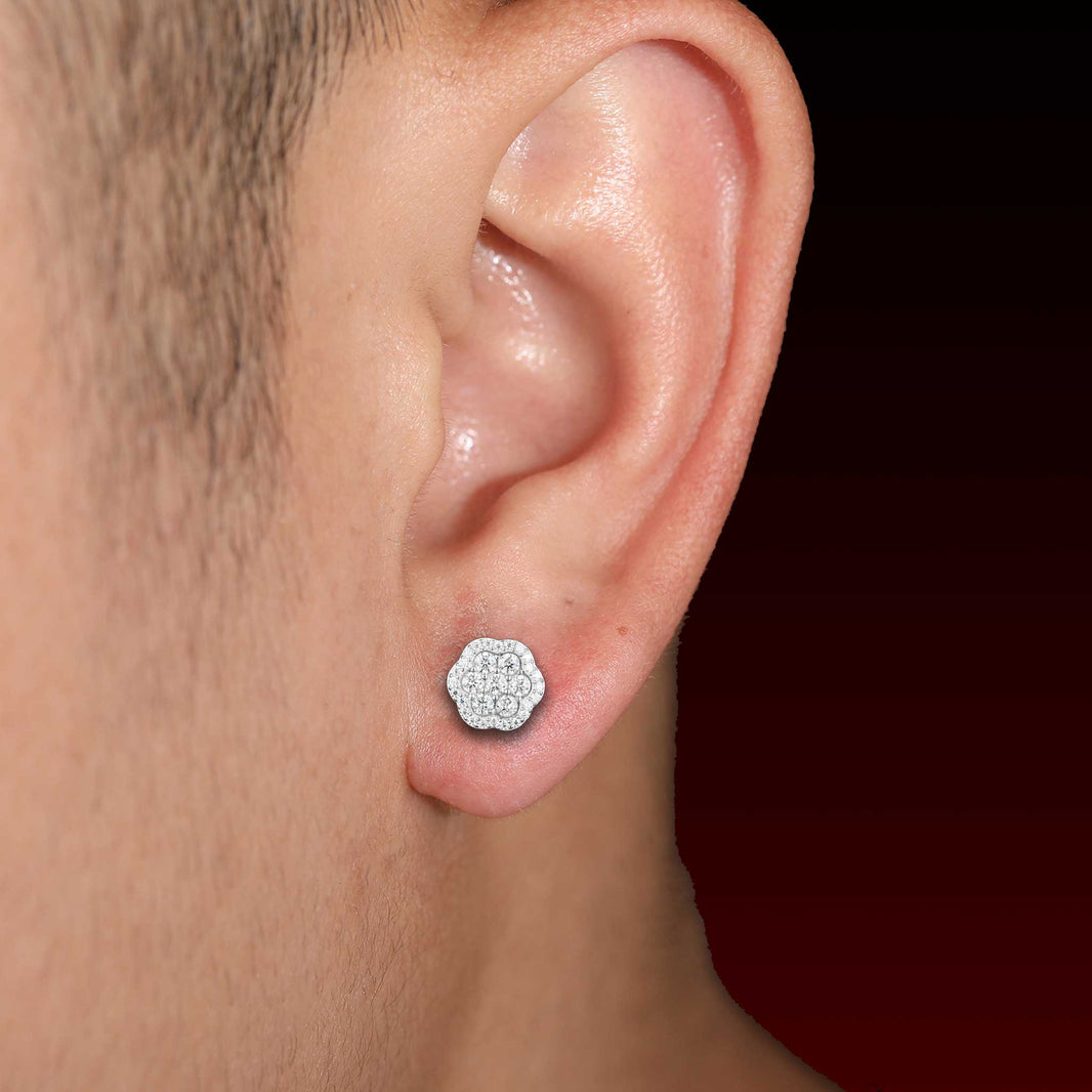 13MM Halo Cluster Moissanite Stud Earring