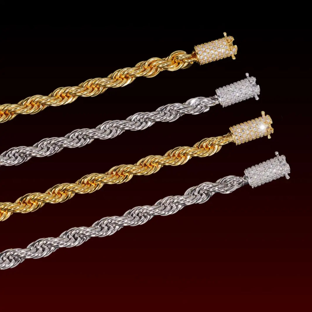 Moissanite Clasp 6MM Rope Chain