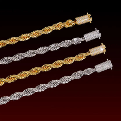 Moissanite Clasp 6MM Rope Chain