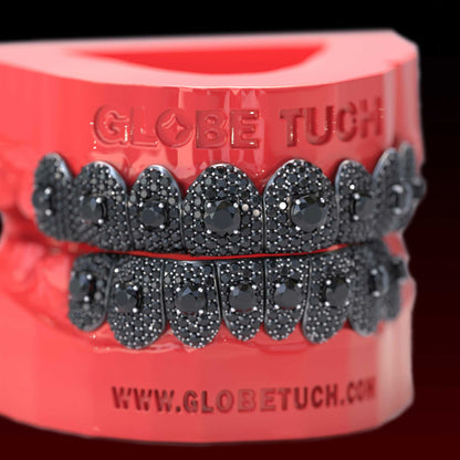 Round Center Stone Black Moissanite Custom Grillz