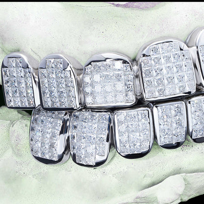 Princess Cut Invisible Set Custom Moissanite Grillz