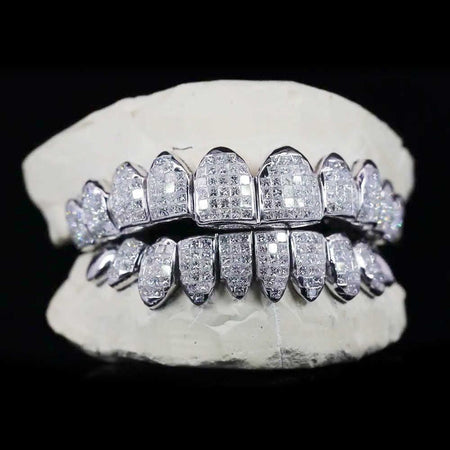 Princess Cut Invisible Set Custom Moissanite Grillz