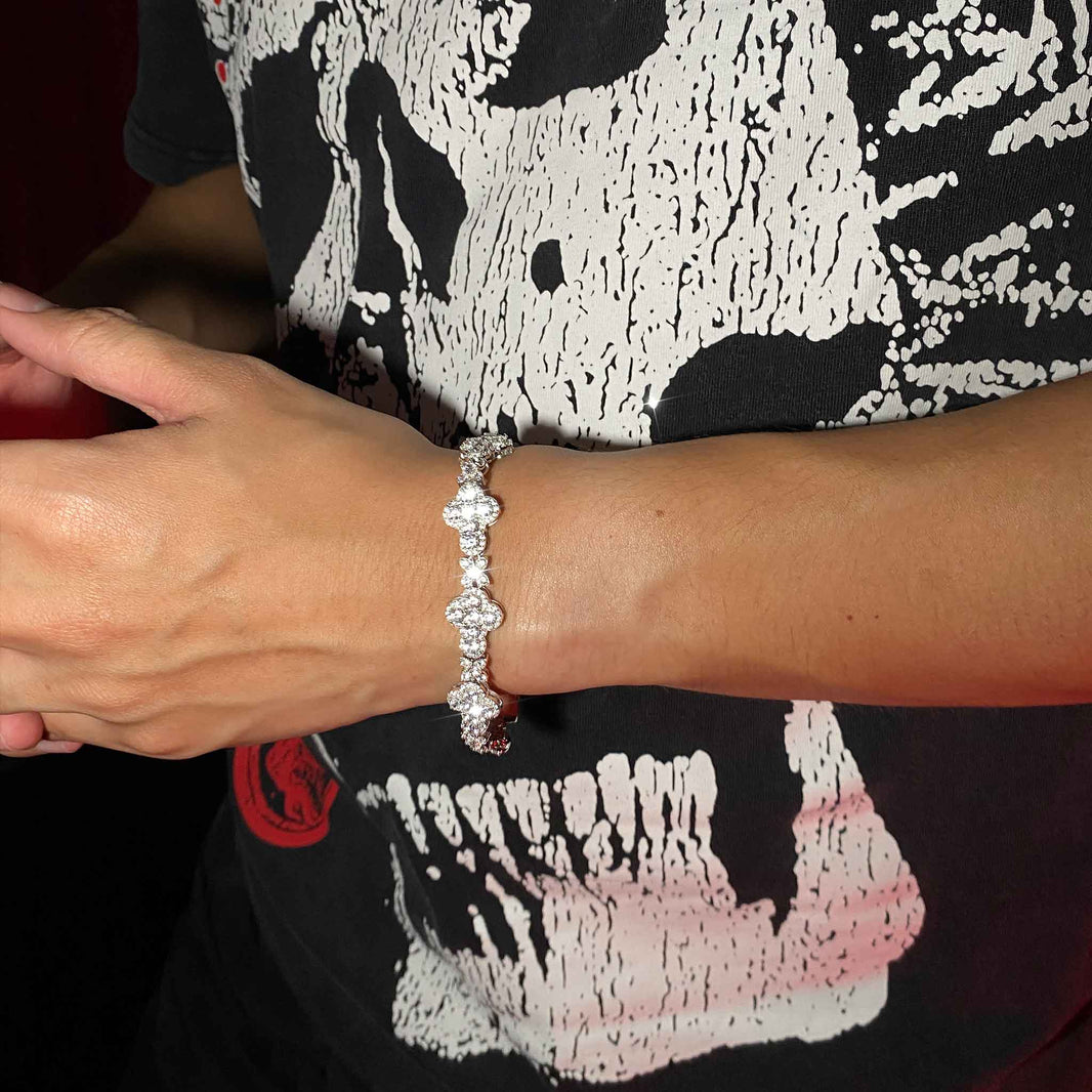 S925 Cluster Cross Moissanite Tennis Bracelet