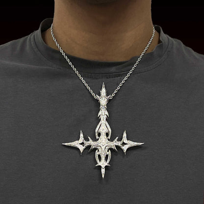 Gothic Flame Cross Pendant