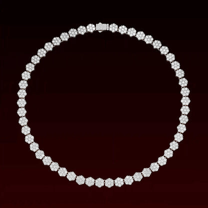 S925 Moissanite 9MM Cluster Tennis Chain
