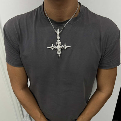Gothic Flame Cross Pendant