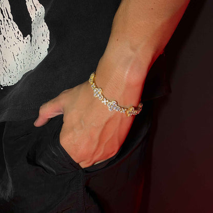 S925 Cluster Cross Moissanite Tennis Bracelet